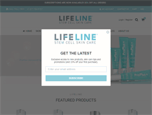 Tablet Screenshot of lifelineskincare.com